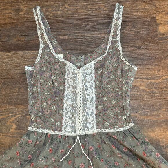 Gunne sax prairie dress sleeveless short size 11  - 70s 1970s - Picture 2 of 9